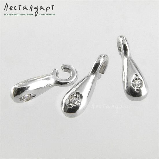 Подвеска Teardrop Sterling Silver 7,5х2,5 мм, изображение 3