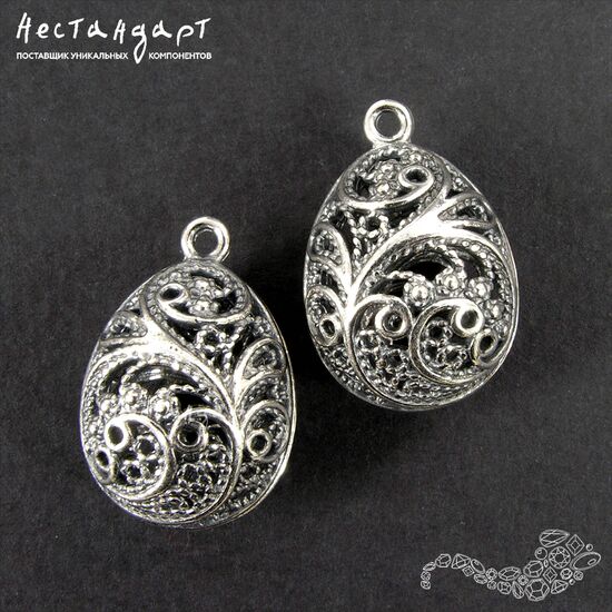 Подвеска Faberge Silver Plated 23х15 мм, изображение 3