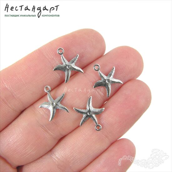 Подвеска Starfish Silver Plated 12,5х11 мм, изображение 2