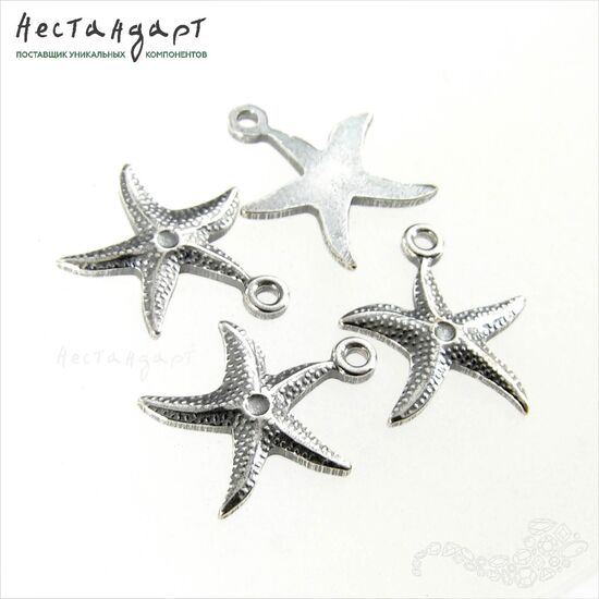 Подвеска Starfish Silver Plated 12,5х11 мм, изображение 5