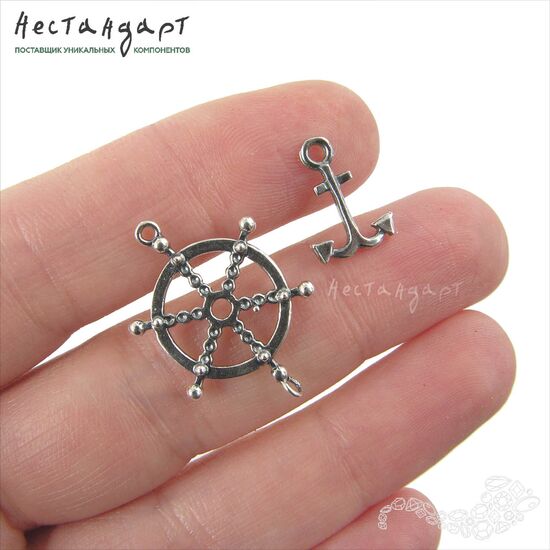 Коннектор и подвеска Marine Theme Silver Plated (комплект), изображение 2