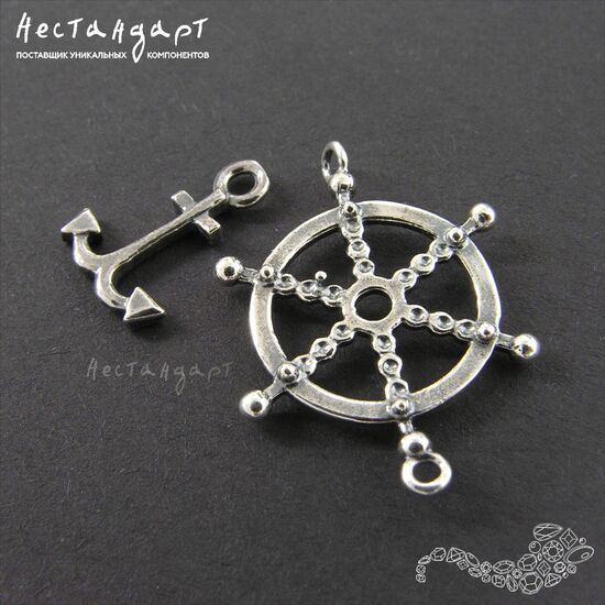 Коннектор и подвеска Marine Theme Silver Plated (комплект), изображение 3