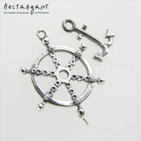 Коннектор и подвеска Marine Theme Silver Plated (комплект), изображение 4