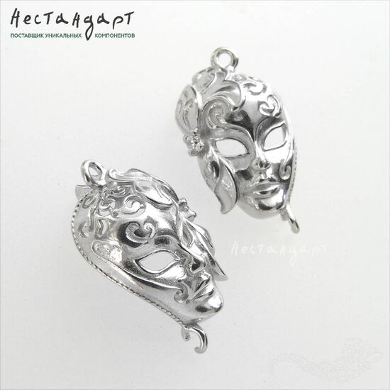 Коннектор Venetian Sterling Silver Rhodium Plated 19х11 мм, изображение 2