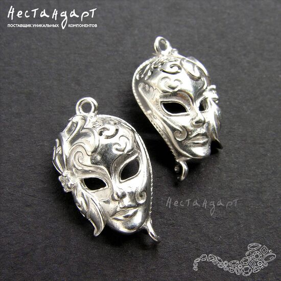 Коннектор Venetian Sterling Silver Rhodium Plated 19х11 мм, изображение 4