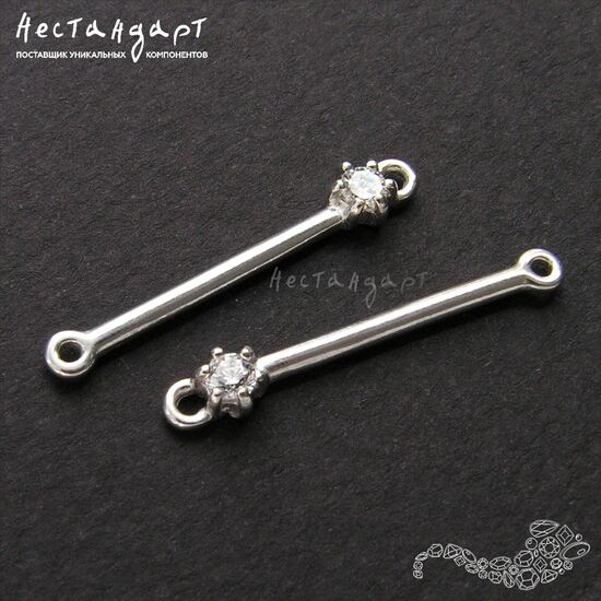 Коннектор Neat Sterling Silver Rhodium Plated 23 мм