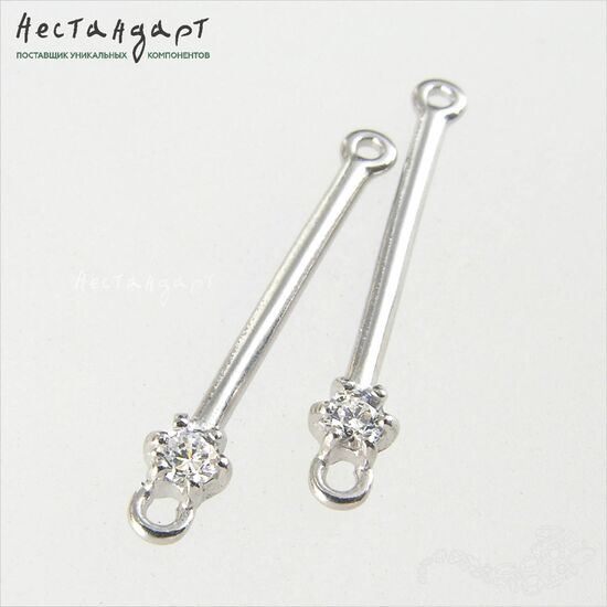 Коннектор Neat Sterling Silver Rhodium Plated 23 мм, изображение 2