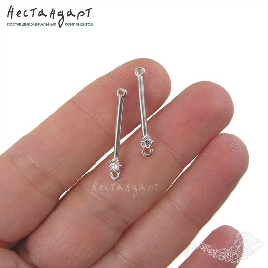 Коннектор Neat Sterling Silver Rhodium Plated 23 мм, изображение 3