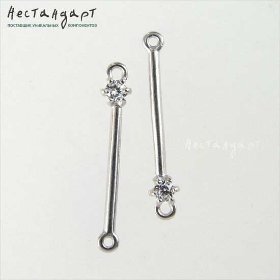 Коннектор Neat Sterling Silver Rhodium Plated 23 мм, изображение 4