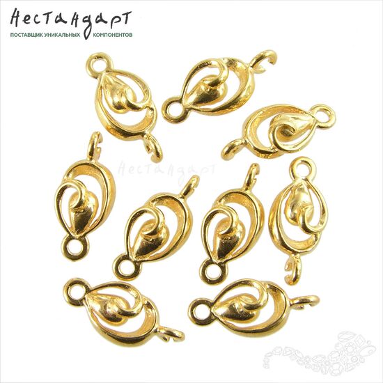 Коннектор Plant Vermeil Sterling Silver 12х5 мм, изображение 2