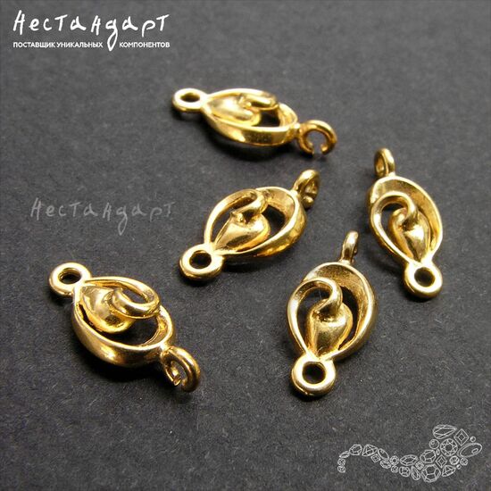 Коннектор Plant Vermeil Sterling Silver 12х5 мм, изображение 3