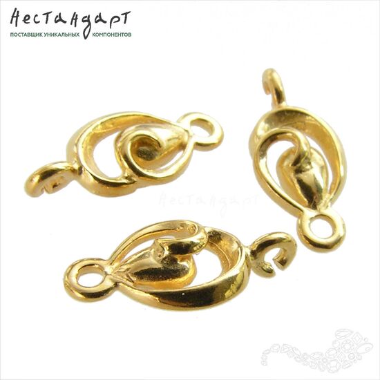 Коннектор Plant Vermeil Sterling Silver 12х5 мм, изображение 4