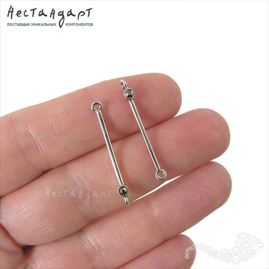 Коннектор Marcasite Silver Plated 28х3 мм, изображение 2