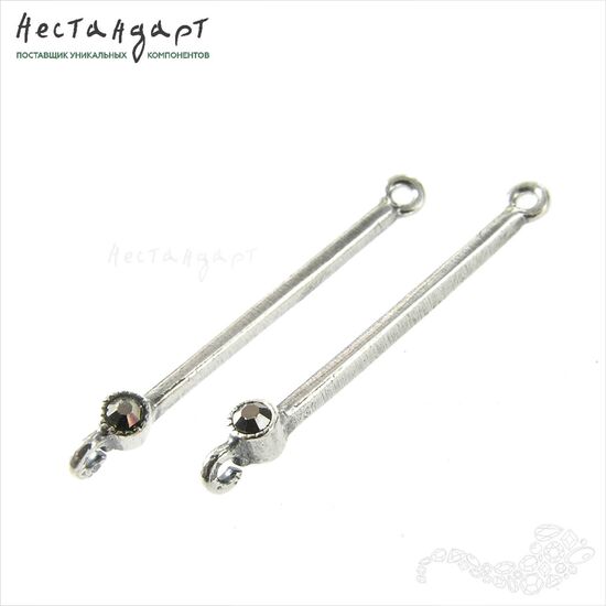 Коннектор Marcasite Silver Plated 28х3 мм, изображение 4