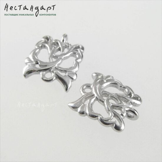 Коннектор Monogram Sterling Silver Rhodium Plated 10х11,5 мм, изображение 4