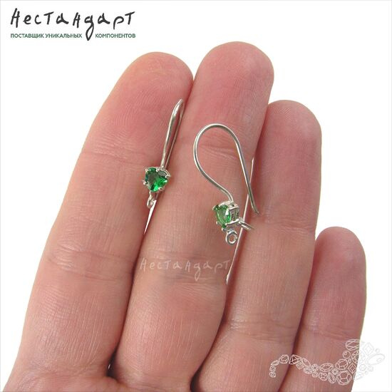 Швензы Emerald Heart Sterling Silver 19 мм (пара), изображение 2