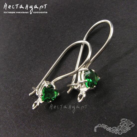 Швензы Emerald Heart Sterling Silver 19 мм (пара), изображение 3