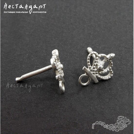 Основы для пусет Crown Sterling Silver 11 мм (пара), изображение 3