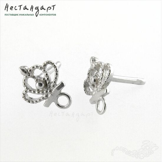 Основы для пусет Crown Sterling Silver 11 мм (пара), изображение 4