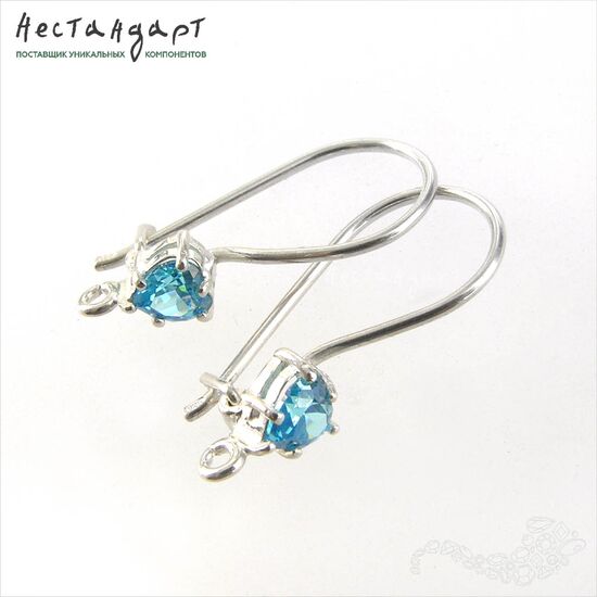 Швензы Sky Blue Topaz Heart Sterling Silver 19 мм (пара), изображение 4