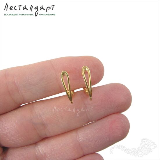 Швензы Empty Vermeil Sterling Silver 14,5х4 мм (пара), изображение 2