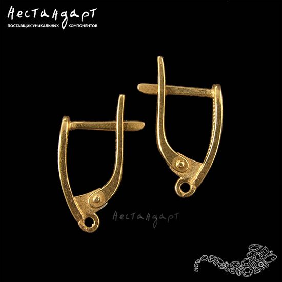 Швензы Empty Vermeil Sterling Silver 14,5х4 мм (пара), изображение 3