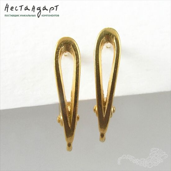 Швензы Empty Vermeil Sterling Silver 14,5х4 мм (пара), изображение 4