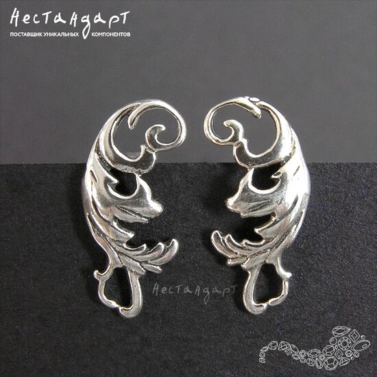 Основы для пусет D'epoca Sterling Silver 16х7 мм (пара), изображение 5