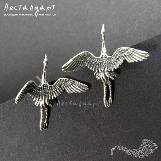 Основы для пусет Flying Cranes Sterling Silver 19х21,5 мм (пара)