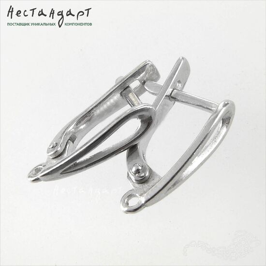 Швензы Empty Sterling Silver Rhodium Plated 14,5х4 мм (пара)