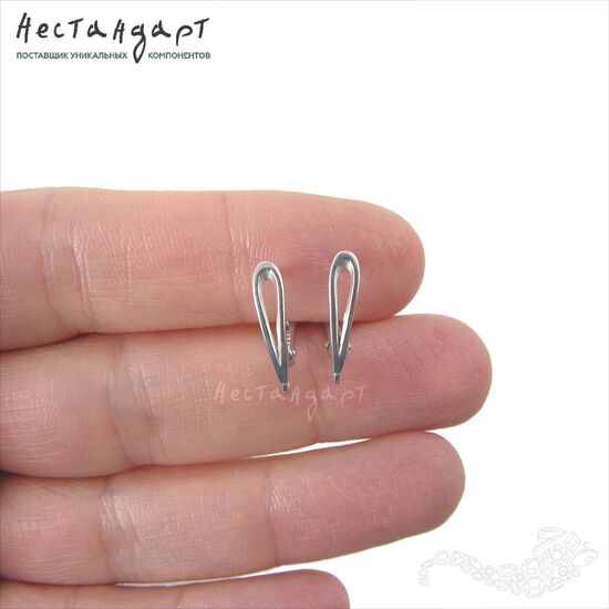 Швензы Empty Sterling Silver Rhodium Plated 14,5х4 мм (пара), изображение 2