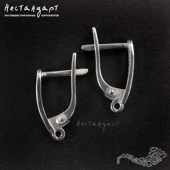 Швензы Empty Sterling Silver Rhodium Plated 14,5х4 мм (пара), изображение 3