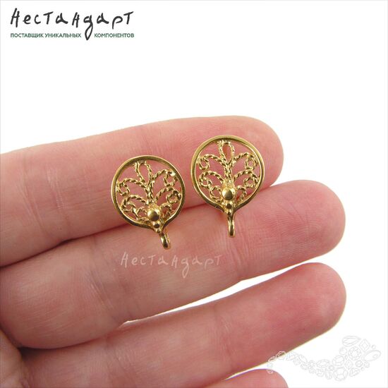 Швензы Oriental Fan Gold Plated 16,5х11,5 мм (пара), изображение 2
