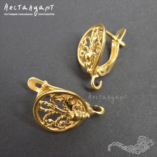Швензы Oriental Fan Gold Plated 16,5х11,5 мм (пара), изображение 3