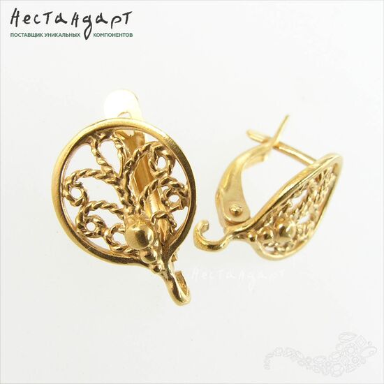 Швензы Oriental Fan Gold Plated 16,5х11,5 мм (пара), изображение 4