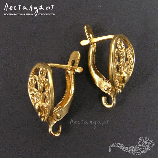 Швензы Oriental Fan Gold Plated 16,5х11,5 мм (пара), изображение 5