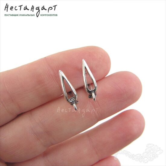 Швензы Tear Silver Plated 15х4 мм (пара), изображение 2