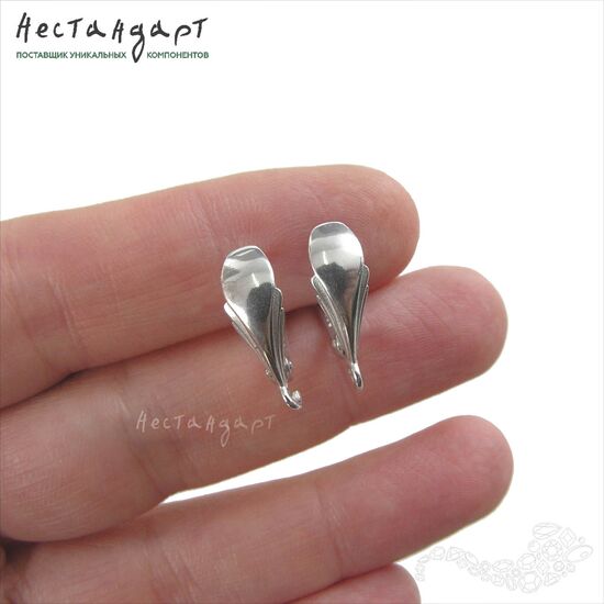 Швензы Pavo Pluma Sterling Silver Rhodium Plated 17х6 мм (пара), изображение 2