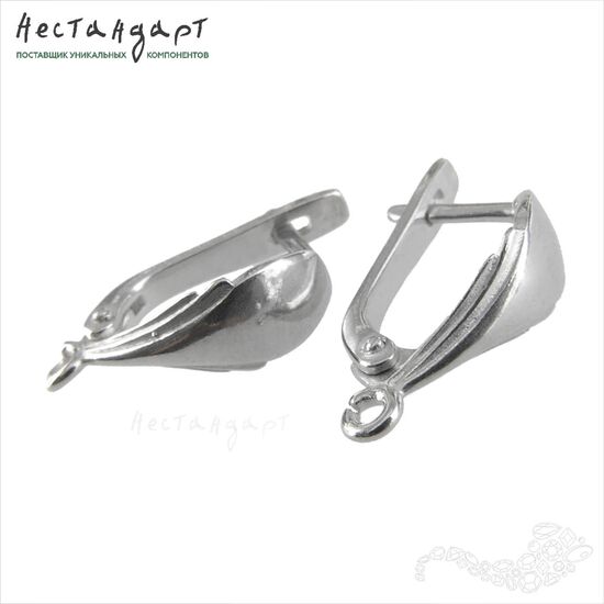 Швензы Pavo Pluma Sterling Silver Rhodium Plated 17х6 мм (пара), изображение 4