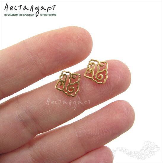 Основы для пусет Chinese Nuage Gold Plated 11 мм (пара), изображение 2