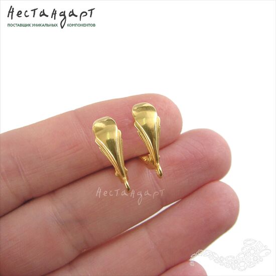 Швензы Pavo Pluma Vermeil Sterling Silver 17х6 мм (пара), изображение 2