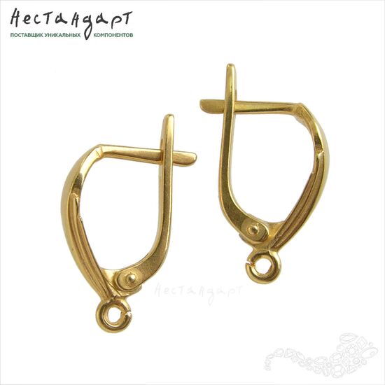 Швензы Pavo Pluma Vermeil Sterling Silver 17х6 мм (пара), изображение 3