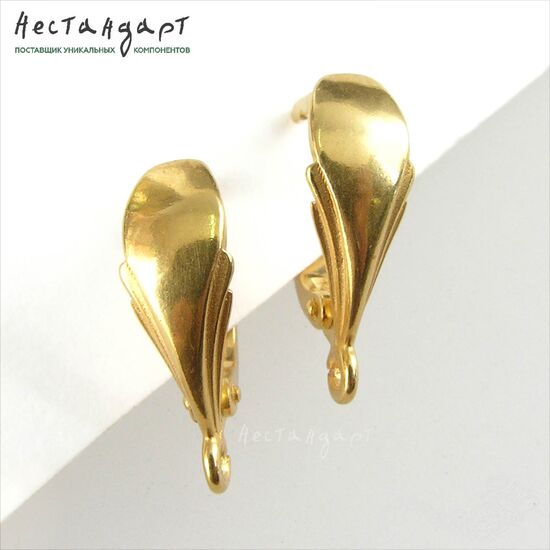 Швензы Pavo Pluma Vermeil Sterling Silver 17х6 мм (пара), изображение 4