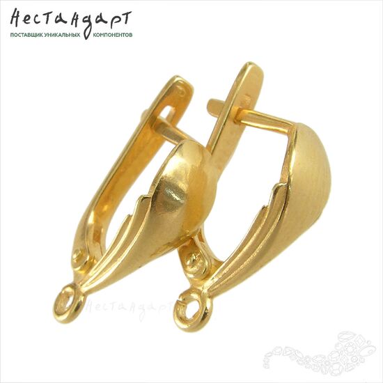 Швензы Pavo Pluma Vermeil Sterling Silver 17х6 мм (пара), изображение 5