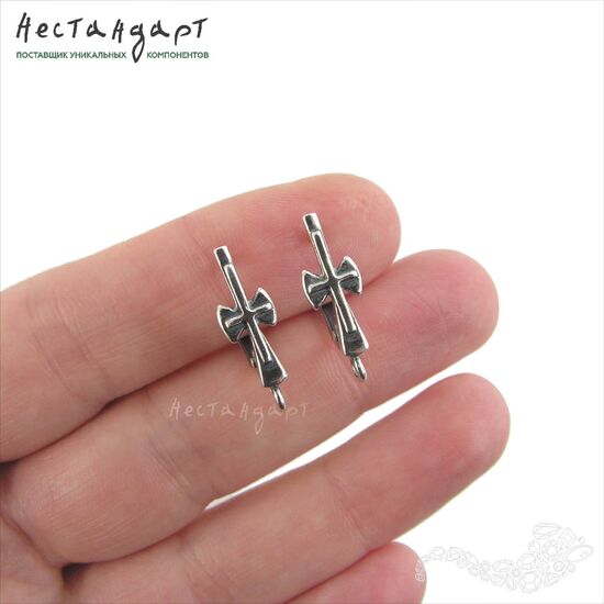 Швензы Cross Silver Plated 19х6 мм (пара), изображение 2