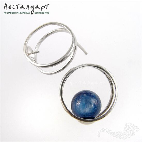 Швензы-пусеты Du Soleil Sterling Silver 19х8 мм (пара), изображение 3