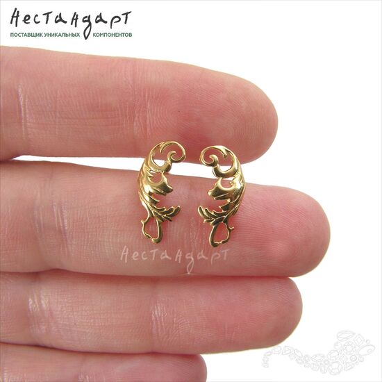 Основы для пусет D'epoca Gold Plated 16х7 мм (пара), изображение 2