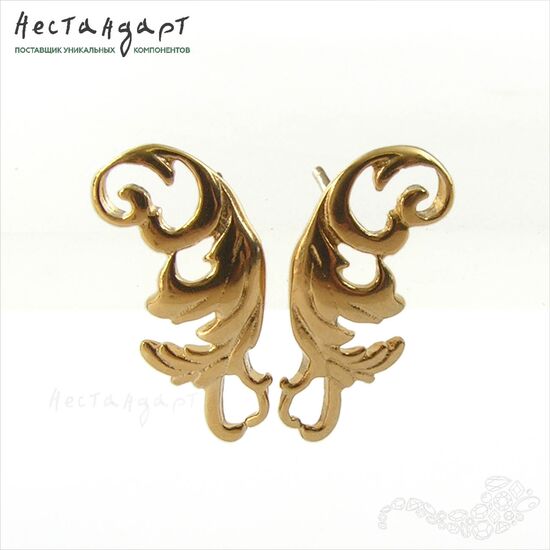 Основы для пусет D'epoca Gold Plated 16х7 мм (пара), изображение 4