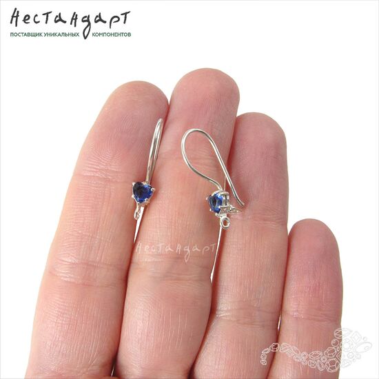 Швензы Sapphire Heart Sterling Silver 19 мм (пара), изображение 2