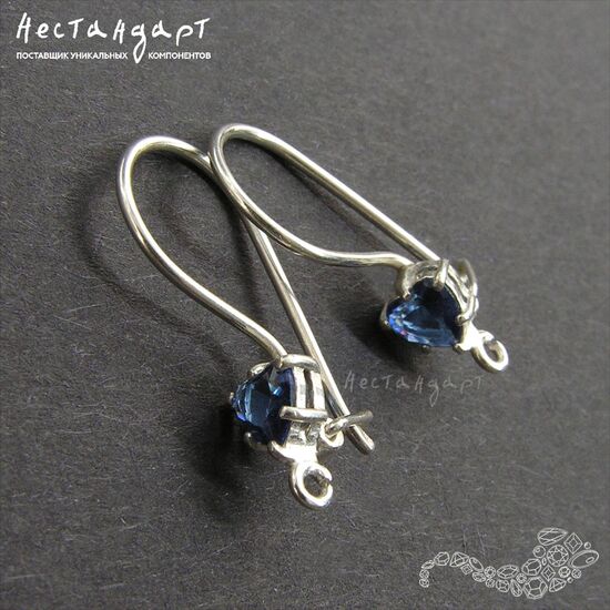Швензы Sapphire Heart Sterling Silver 19 мм (пара), изображение 3